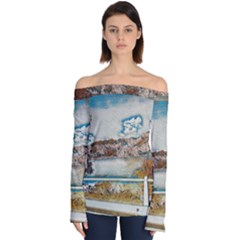 Side Way To Lake Garda, Italy  Off Shoulder Long Sleeve Top by ConteMonfrey