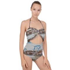 Side Way To Lake Garda, Italy  Scallop Top Cut Out Swimsuit by ConteMonfrey