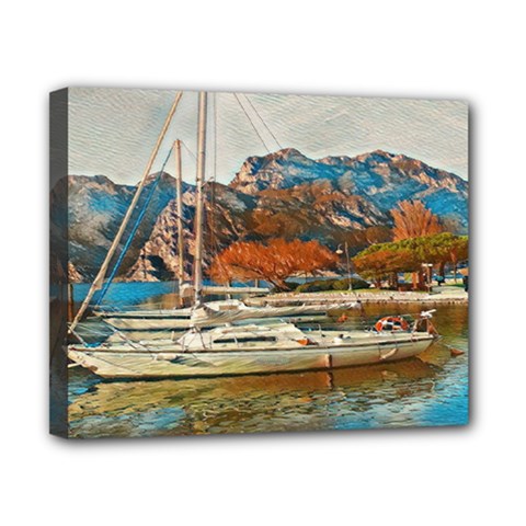 Boats On Lake Garda, Italy  Canvas 10  X 8  (stretched) by ConteMonfrey