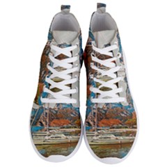 Boats On Lake Garda, Italy  Men s Lightweight High Top Sneakers by ConteMonfrey