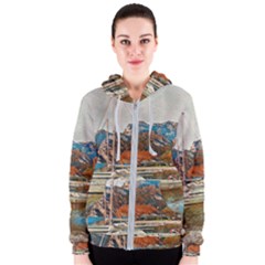 Boats On Lake Garda, Italy  Women s Zipper Hoodie by ConteMonfrey