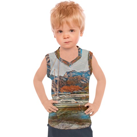 Boats On Lake Garda, Italy  Kids  Sport Tank Top by ConteMonfrey