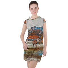 Boats On Lake Garda, Italy  Drawstring Hooded Dress by ConteMonfrey