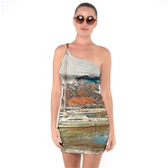 Boats On Lake Garda, Italy  One Soulder Bodycon Dress by ConteMonfrey