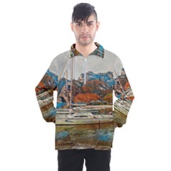 Boats On Lake Garda, Italy  Men s Half Zip Pullover by ConteMonfrey