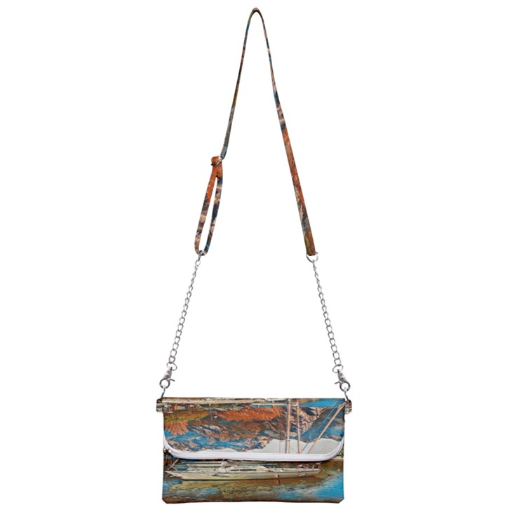 Boats on Lake Garda, Italy. Mini Crossbody Handbag