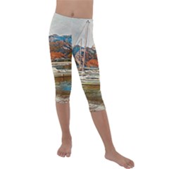 Boats On Lake Garda, Italy  Kids  Lightweight Velour Capri Leggings  by ConteMonfrey