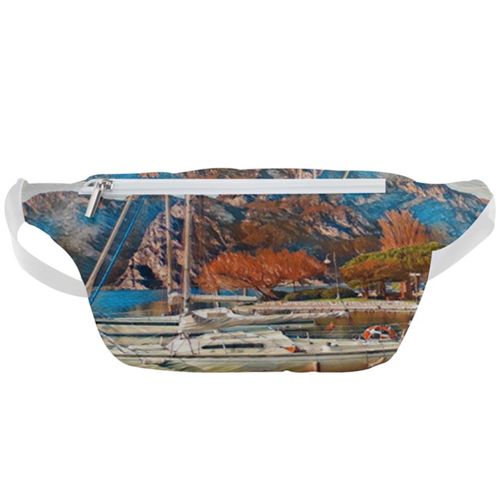 Boats on Lake Garda, Italy. Waist Bag 