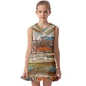 Boats on Lake Garda, Italy. Kids  Pilgrim Collar Ruffle Hem Dress View1