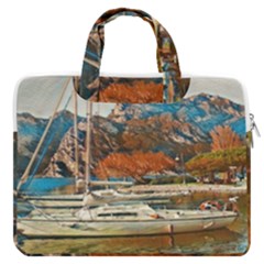 Boats On Lake Garda, Italy  Macbook Pro 13  Double Pocket Laptop Bag