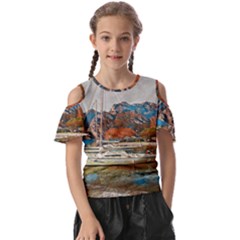 Boats On Lake Garda, Italy  Kids  Butterfly Cutout Tee by ConteMonfrey