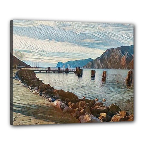 Ducks On Gardasee Canvas 20  X 16  (stretched) by ConteMonfrey