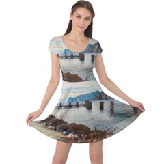 Ducks On Gardasee Cap Sleeve Dress by ConteMonfrey