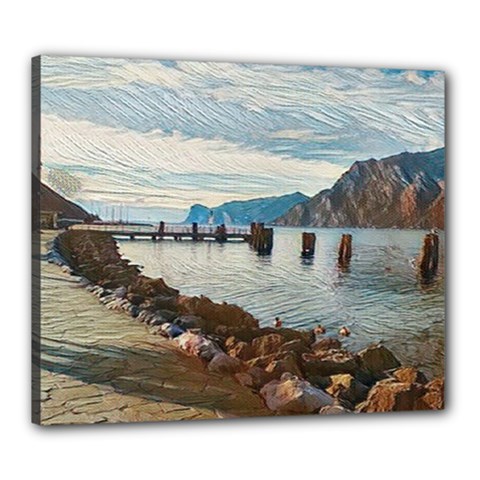 Ducks On Gardasee Canvas 24  X 20  (stretched) by ConteMonfrey