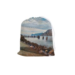 Ducks On Gardasee Drawstring Pouch (medium) by ConteMonfrey