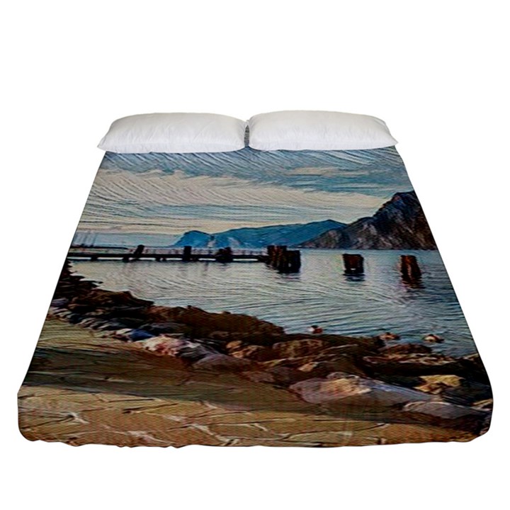 Ducks on Gardasee Fitted Sheet (California King Size)