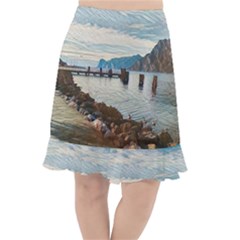 Ducks On Gardasee Fishtail Chiffon Skirt by ConteMonfrey