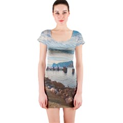 Ducks On Gardasee Short Sleeve Bodycon Dress by ConteMonfrey