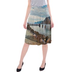 Ducks On Gardasee Midi Beach Skirt by ConteMonfrey