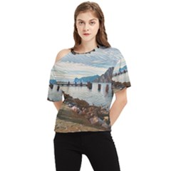 Ducks On Gardasee One Shoulder Cut Out Tee by ConteMonfrey