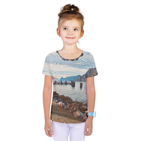 Ducks On Gardasee Kids  One Piece Tee by ConteMonfrey