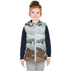 Ducks On Gardasee Kids  Hooded Puffer Vest