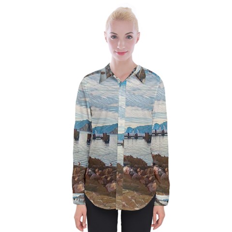 Ducks On Gardasee Womens Long Sleeve Shirt by ConteMonfrey