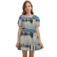 Ducks On Gardasee Kids  Short Sleeve Dolly Dress by ConteMonfrey