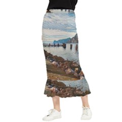 Ducks On Gardasee Maxi Fishtail Chiffon Skirt by ConteMonfrey