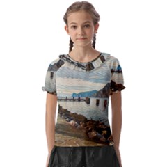 Ducks On Gardasee Kids  Frill Chiffon Blouse by ConteMonfrey