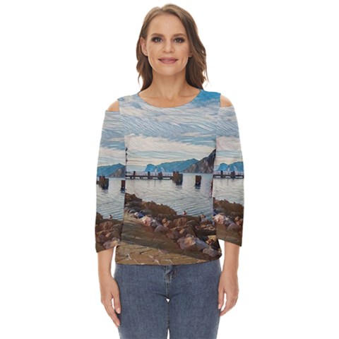 Ducks On Gardasee Cut Out Wide Sleeve Top by ConteMonfrey