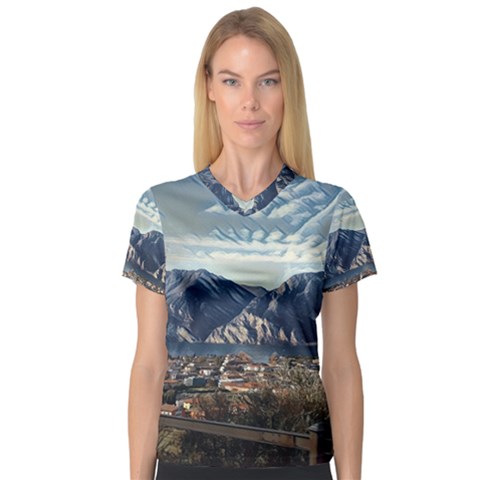 Lake In Italy V-neck Sport Mesh Tee by ConteMonfrey