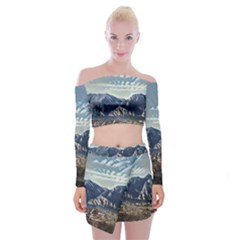 Lake In Italy Off Shoulder Top With Mini Skirt Set by ConteMonfrey