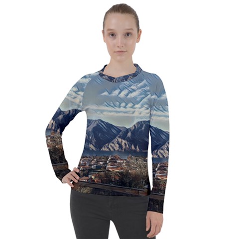 Lake In Italy Women s Pique Long Sleeve Tee by ConteMonfrey