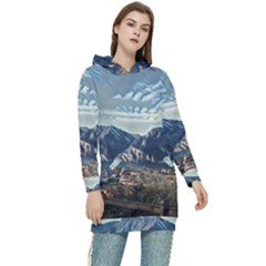 Lake In Italy Women s Long Oversized Pullover Hoodie by ConteMonfrey