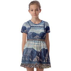 Lake In Italy Kids  Short Sleeve Pinafore Style Dress by ConteMonfrey