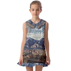 Lake In Italy Kids  Pilgrim Collar Ruffle Hem Dress by ConteMonfrey