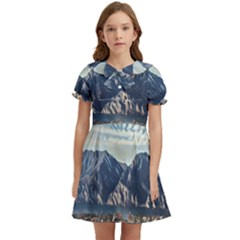 Lake In Italy Kids  Bow Tie Puff Sleeve Dress by ConteMonfrey