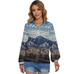 Lake In Italy Women s Long Sleeve Button Down Shirt