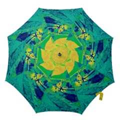 Blue And Green Boat Modern  Hook Handle Umbrellas (medium) by ConteMonfrey