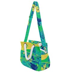 Blue And Green Boat Modern  Rope Handles Shoulder Strap Bag by ConteMonfrey