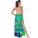 Blue and green boat modern  Maxi Chiffon Tie-Up Sarong View2