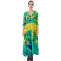 Blue and green boat modern  Button Up Boho Maxi Dress View1