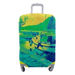 Blue And Green Boat Modern  Luggage Cover (small) by ConteMonfrey