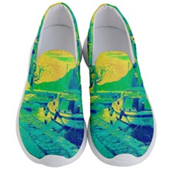 Blue And Green Boat Modern  Men s Lightweight Slip Ons by ConteMonfrey