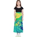 Blue and green boat modern  Kids  Flared Maxi Skirt View1