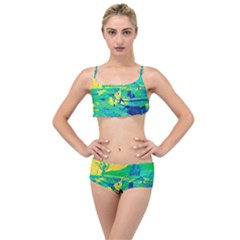 Blue And Green Boat Modern  Layered Top Bikini Set by ConteMonfrey