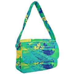 Blue And Green Boat Modern  Courier Bag by ConteMonfrey