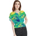 Blue and green boat modern  Butterfly Chiffon Blouse View1