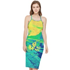 Blue And Green Boat Modern  Bodycon Cross Back Summer Dress by ConteMonfrey